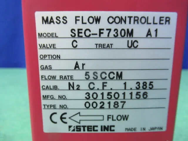 Estec SEC-F730M A1 Mass Flow Controller Detail Image - ASKINDEX Korea