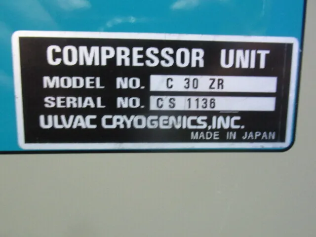 ULVAC C30ZR Cryo Compressor Detail Image - ASKINDEX Korea