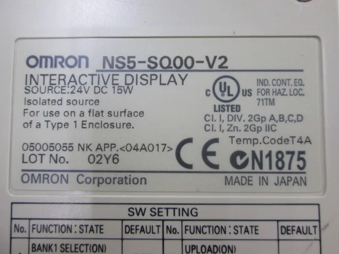 Omron NS5-SQ00-V2 touch panel Detail Image - ASKINDEX Korea