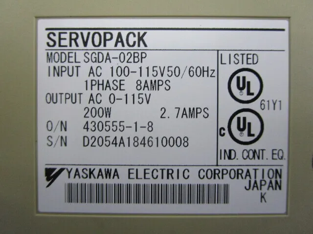 Yaskawa Electric SGDA-02BP Servo driver Detail Image - ASKINDEX Korea