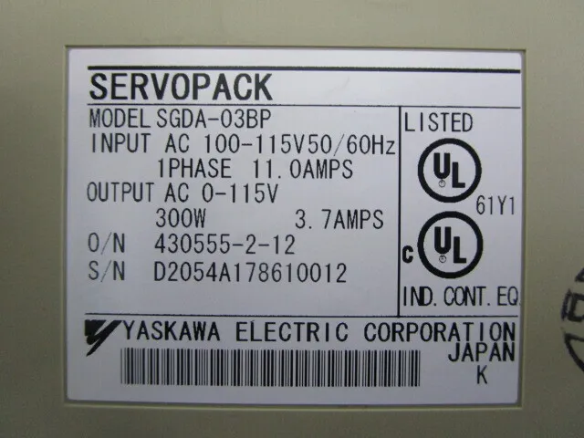 Yaskawa Electric SGDA-03BP Servo driver Detail Image - ASKINDEX Korea