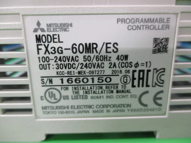 Mitsubishi Electric FX3G-60MR/ES Sequencer (PLC unit) Detail Image - ASKINDEX Korea