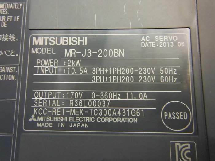 미쓰비시 전기 MR-J3-200BN 서보 드라이버 상세 이미지 - ASKINDEX 코리아