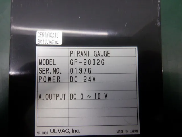 ULVAC GP-2002G Pirani Gauge Detail Image - ASKINDEX Korea