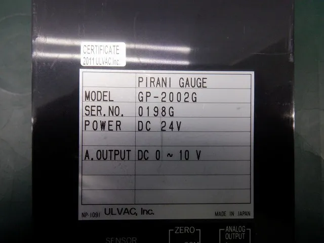 ULVAC GP-2002G Pirani Gauge Detail Image - ASKINDEX Korea