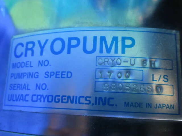 ULVAC CRYO-U8H Cryopump Detail Image - ASKINDEX Korea