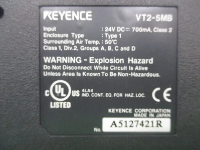 Keyence VT2-5MB 터치 패널 상세 이미지 - ASKINDEX 코리아