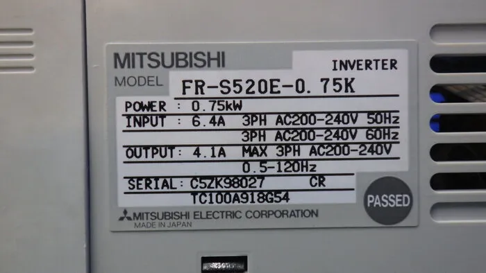 Mitsubishi Electric FR-S520E-0.75K inverter Detail Image - ASKINDEX Korea