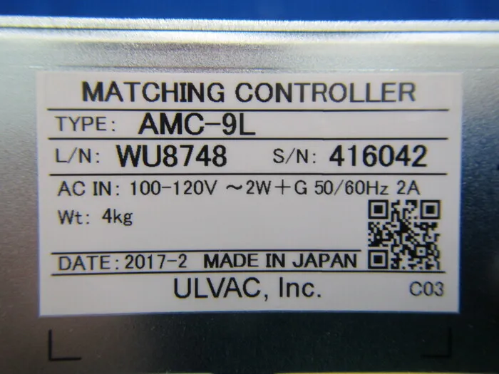 ULVAC AMC-9L Matching controller Detail Image - ASKINDEX Korea
