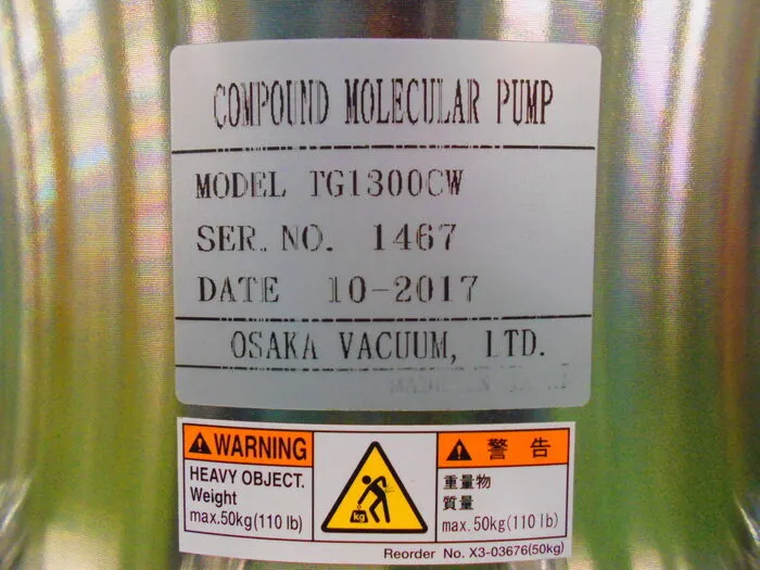 Osaka Vacuum TG1300CW turbo pump Detail Image - ASKINDEX Korea