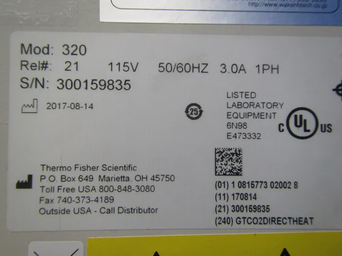 Thermo Fisher Scientific モデル320 CO2 incubator Detail Image - ASKINDEX Korea