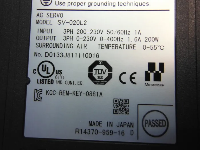 Keyence SV-020L2 서보 드라이버 상세 이미지 - ASKINDEX 코리아