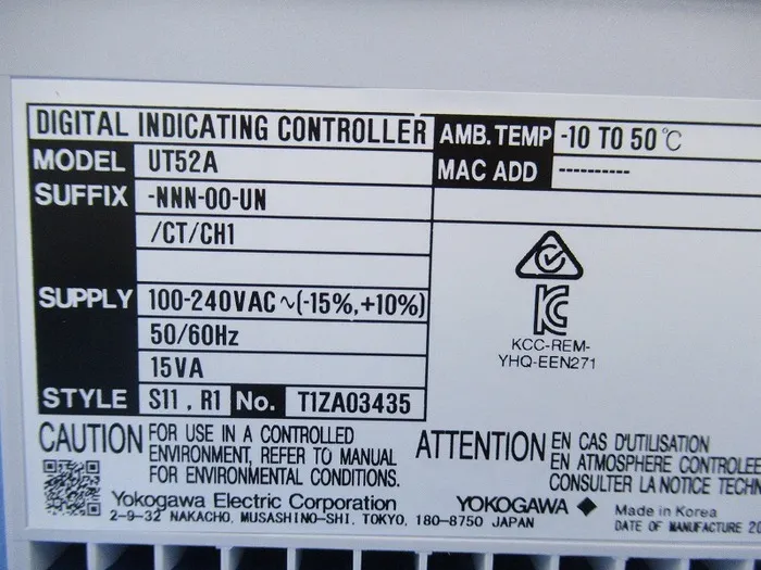 Yokogawa Electric UT52A-NNN-00-UN/CT/CH1 Thermostat Detail Image - ASKINDEX Korea