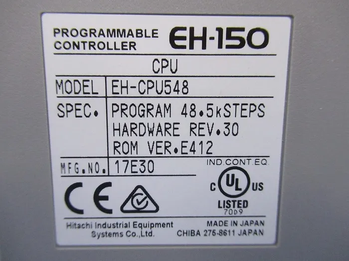히타치 산기 시스템 EH-CPU548 시퀀서 (PLC) CPU 유닛 상세 이미지 - ASKINDEX 코리아