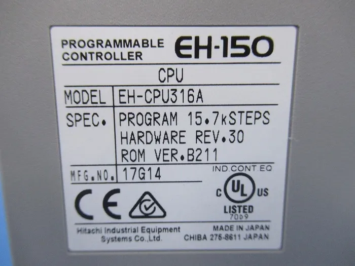 히타치 산기 시스템 EH-CPU316A 시퀀서 (PLC) CPU 유닛 상세 이미지 - ASKINDEX 코리아