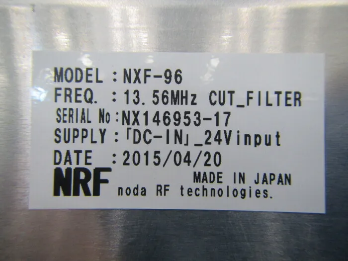 Noda RF Technologies NXF-96 Cut filter Detail Image - ASKINDEX Korea