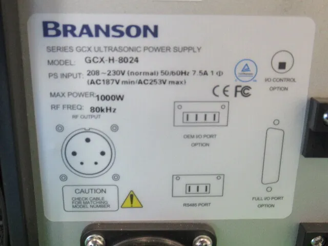 Branson GCX-H-8024 Ultrasonic transmitter Detail Image - ASKINDEX Korea