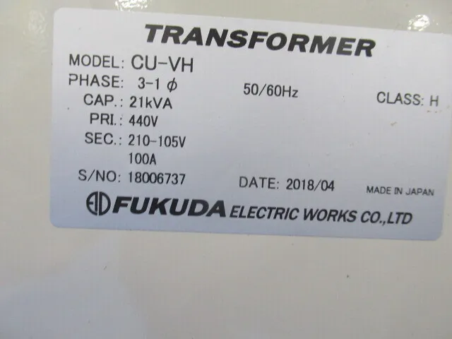 Fukuda Electric Works CU-VH Transformer (Step-down) Detail Image - ASKINDEX Korea
