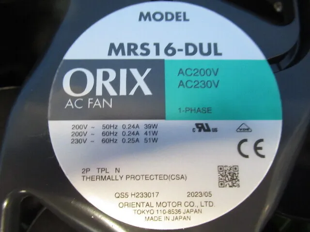 Oriental Motor MRS16-DUL AC Fan Detail Image - ASKINDEX Korea