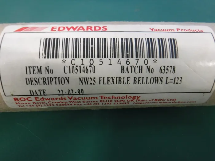 Edwards NW25 L=123 Flexible tube for vacuum Detail Image - ASKINDEX Korea