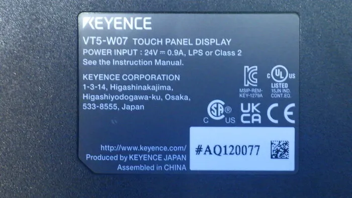 en_キーエンス VT5-W07 en_タッチパネル Detail Image - ASKINDEX Korea