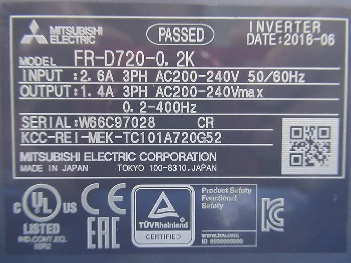 Mitsubishi Electric FR-D720-0.2K inverter Detail Image - ASKINDEX Korea