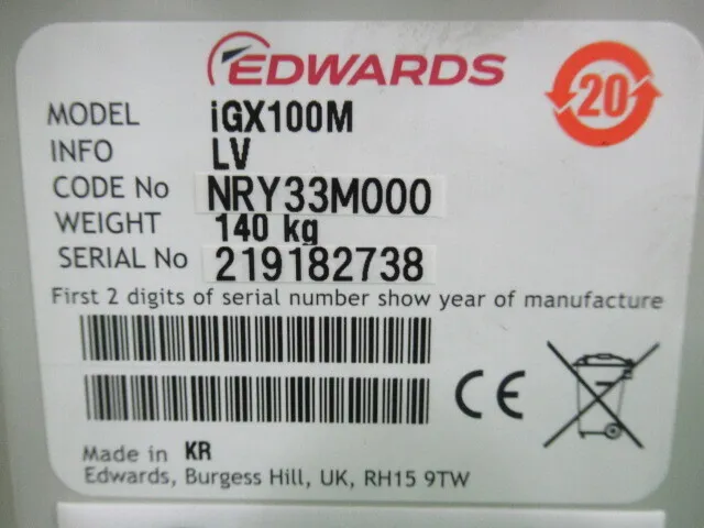 en_エドワーズ iGX100M en_ドライポンプ Detail Image - ASKINDEX Korea