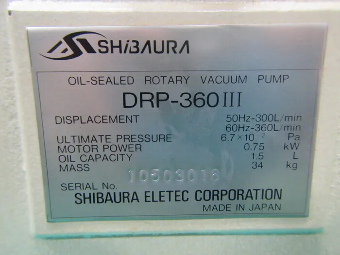 en_芝浦エレテック DRP-360Ⅲ en_ロータリー真空ポンプ Detail Image - ASKINDEX Korea