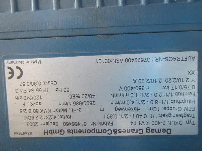 en_DEMAC DKUN2-400KV1F4 en_チェーンブロック Detail Image - ASKINDEX Korea