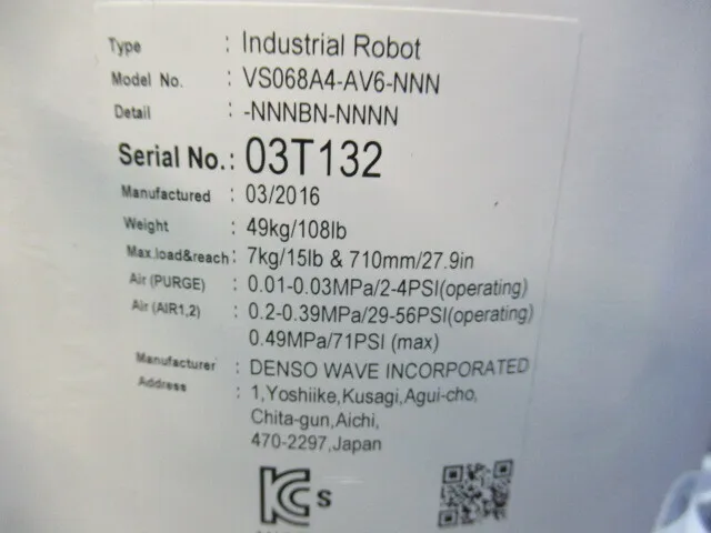 ko_デンソーウェーブ VS068A4-AV6-NNN ko_垂直多関節ロボット 상세 이미지 - ASKINDEX 코리아