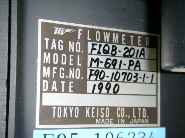 Tokyo Keiso M-691-PA Flow meter Detail Image - ASKINDEX Korea