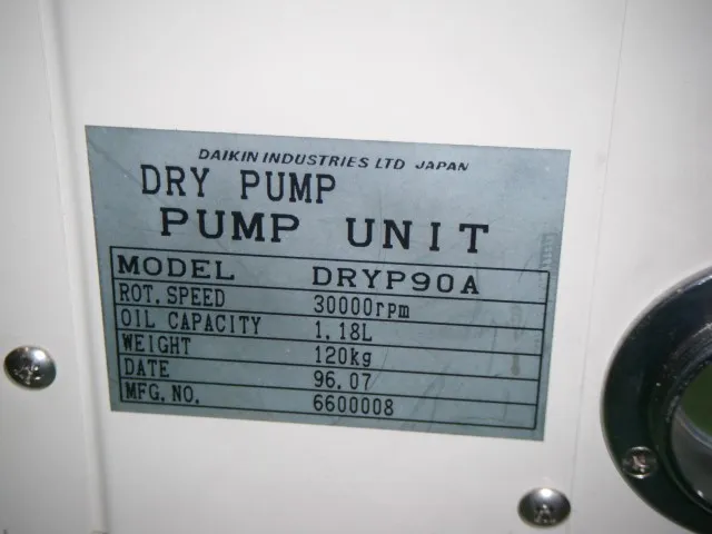 Daikin DRYP 90A Dry Pump Unit Detail Image - ASKINDEX Korea