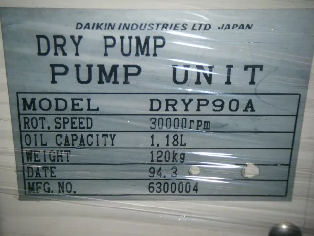 Daikin DRYP 90A Dry Pump Unit Detail Image - ASKINDEX Korea