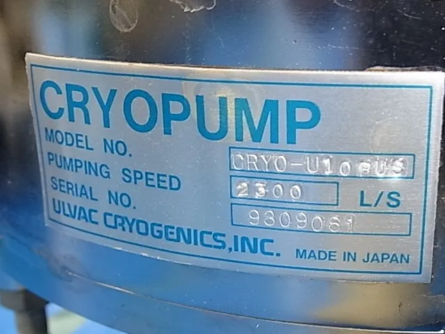 ULVAC CRYO-U 10PUS Cryopump (10 inch) Detail Image - ASKINDEX Korea