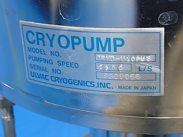 ULVAC CRYO-U 10PUS Cryopump (10 inch) Detail Image - ASKINDEX Korea