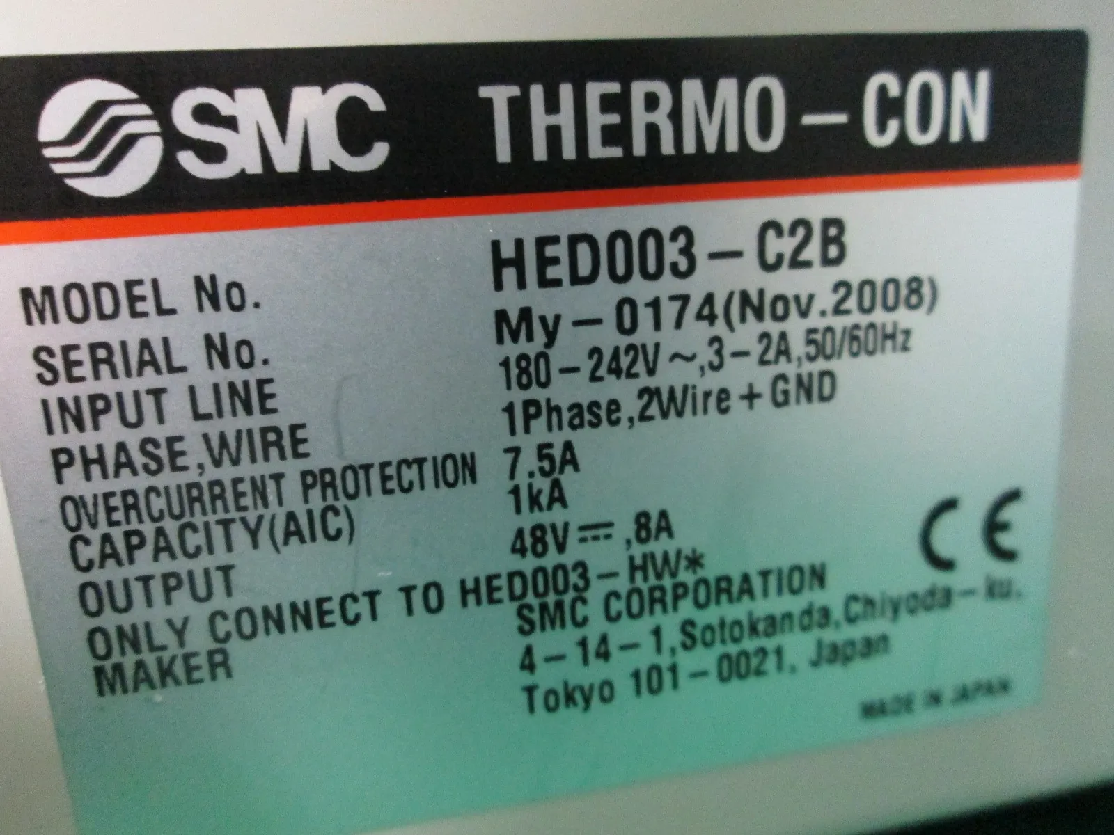 SMC HED003 Chiller (Peltier thermocon) Detail Image - ASKINDEX Korea